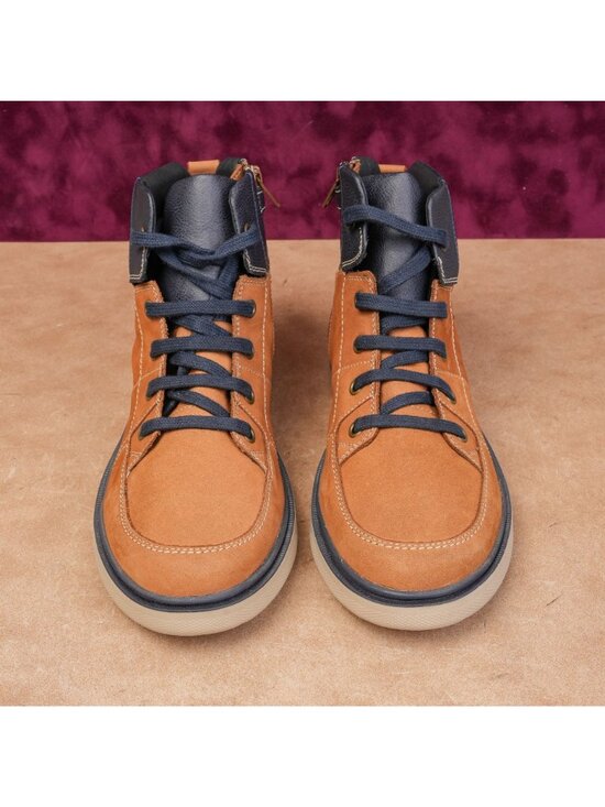 Geox Men Riddock Waterproof Italian Brown Leather Lace-up Zip Ankle Boots sz 6.5 main image 6